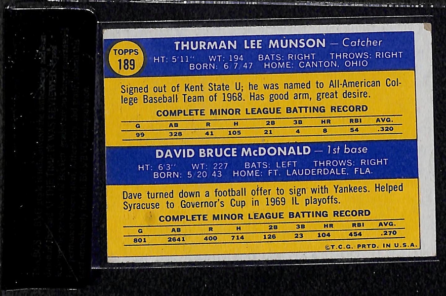 Lot of 250+ Topps Baseball Cards from 1966-1972 w. 1970 Munson Rookie Card BVG 5